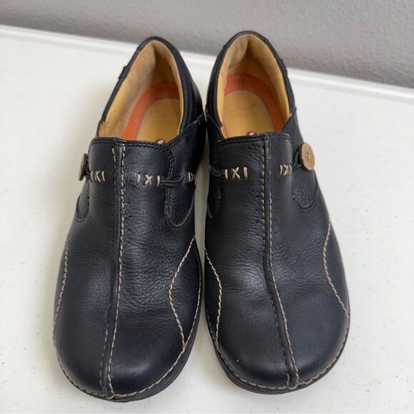 Clarks Womens Shoes Size 8 Shoes Leather Black Unloop Removable Comfy $120 msrp - Picture 2 of 9